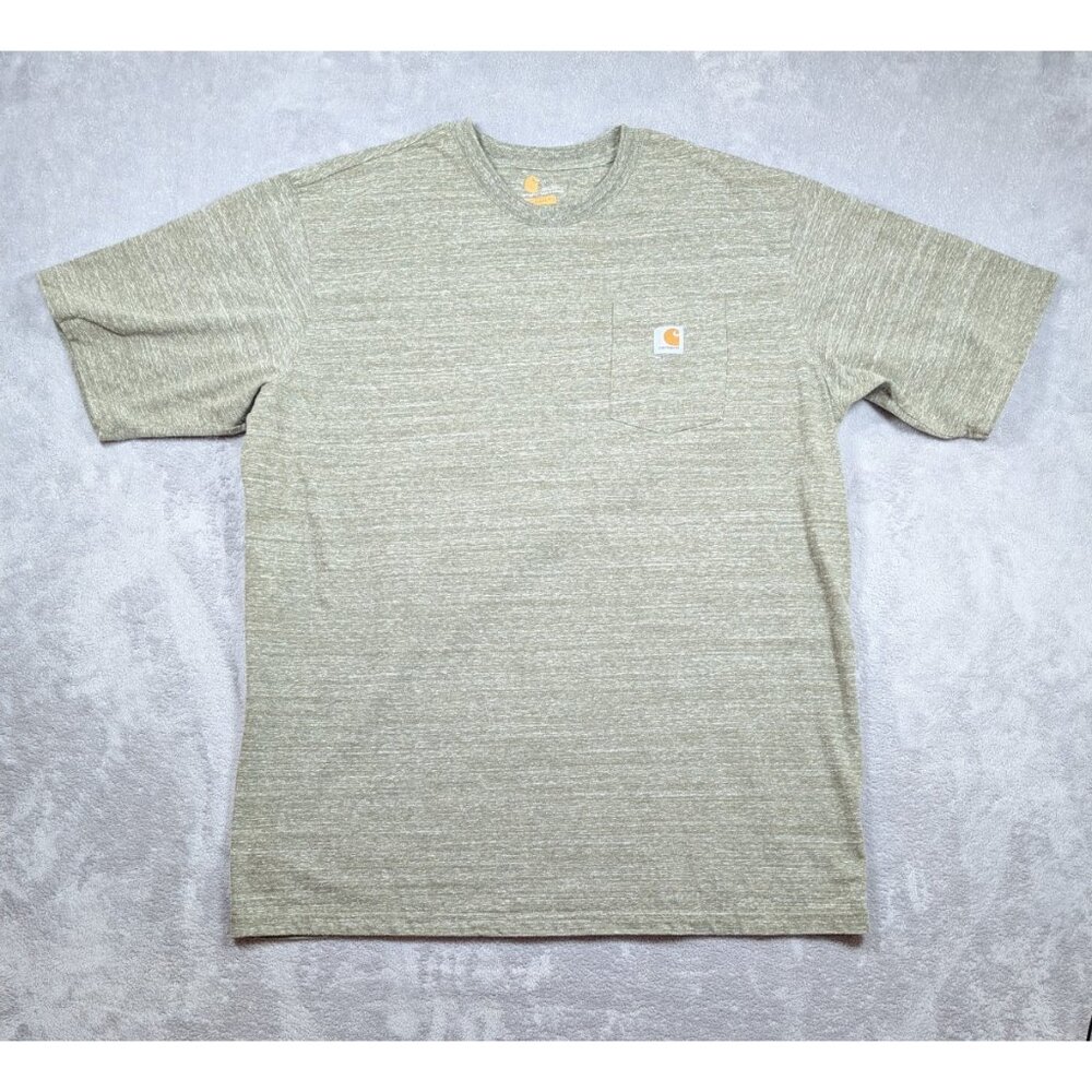 Carhartt T Shirt Mens 2XL Tall Green Original Fit Rugged Chore Work Outdoor